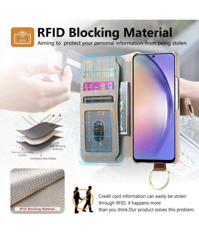 Étui Samsung Galaxy S23 Plus Portefeuille Effet Cuir et RFID