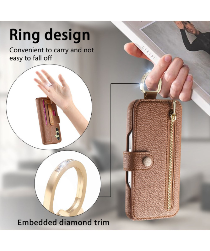 Étui Samsung Galaxy S23 Plus Portefeuille Effet Cuir et RFID