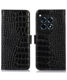 OnePlus 12R - Housse cuir véritable aspect croco