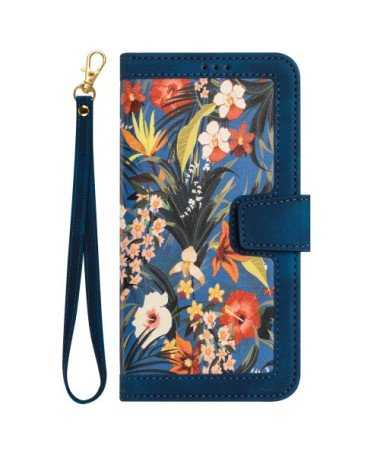 Housse Sony Xperia 10 VI avec Porte-Cartes Motif Floral Sombre