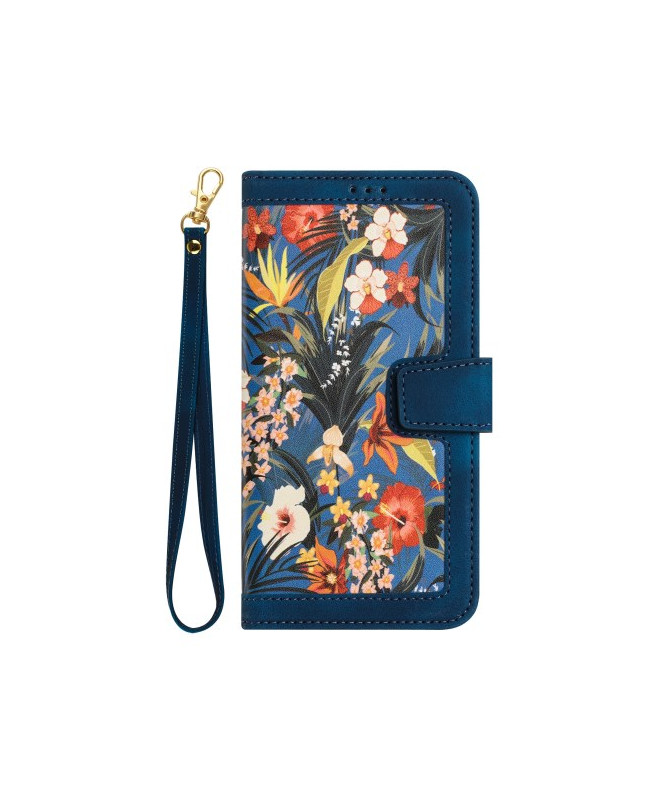 Housse Sony Xperia 10 VI avec Porte-Cartes Motif Floral Sombre