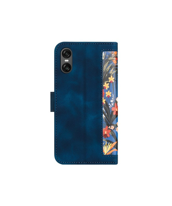 Housse Sony Xperia 10 VI avec Porte-Cartes Motif Floral Sombre