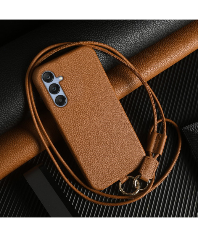 Coque Samsung Galaxy A25 5G en cuir véritable avec cordon