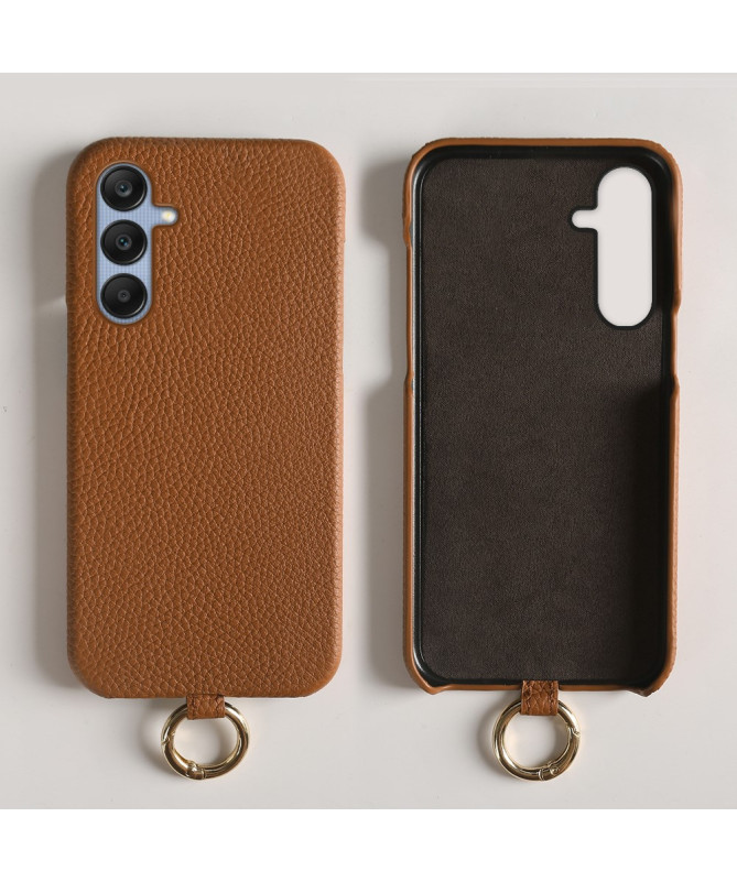 Coque Samsung Galaxy A25 5G en cuir véritable avec cordon