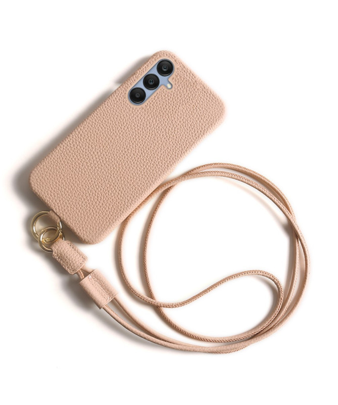 Coque Samsung Galaxy A25 5G en cuir véritable avec cordon