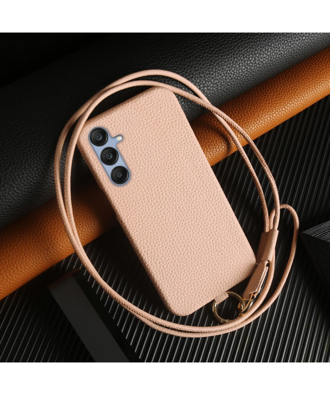 Coque Samsung Galaxy A25 5G en cuir véritable avec cordon