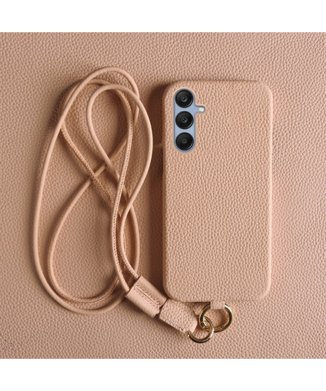 Coque Samsung Galaxy A25 5G en cuir véritable avec cordon