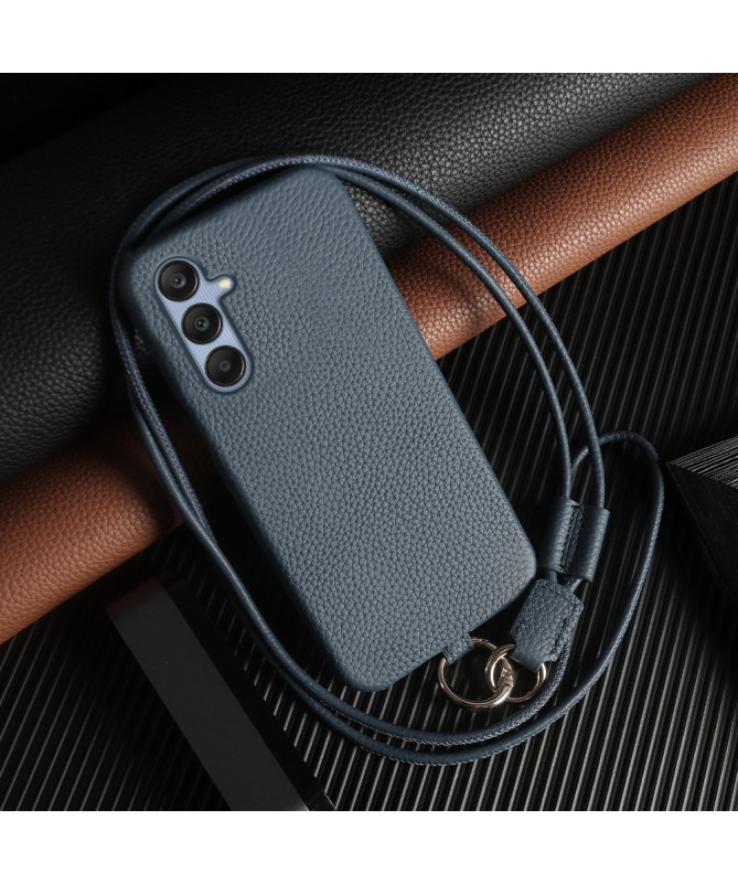 Coque Samsung Galaxy A25 5G en cuir véritable avec cordon