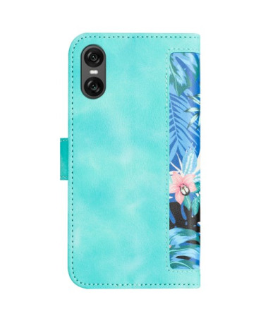 Housse Sony Xperia 10 VI Turquoise avec Design Tropical