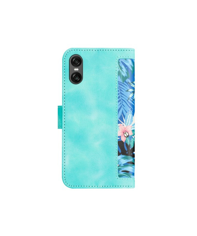 Housse Sony Xperia 10 VI Turquoise avec Design Tropical