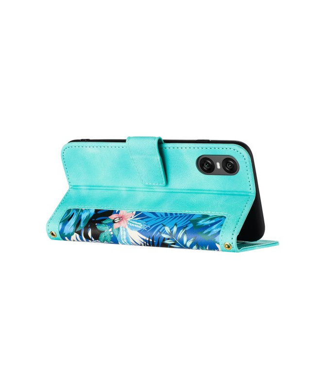 Housse Sony Xperia 10 VI Turquoise avec Design Tropical