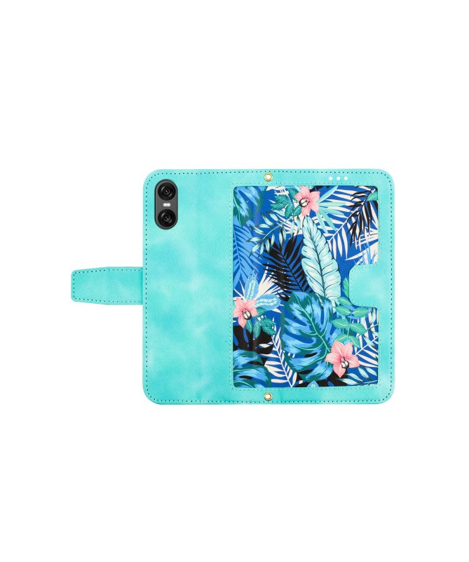 Housse Sony Xperia 10 VI Turquoise avec Design Tropical