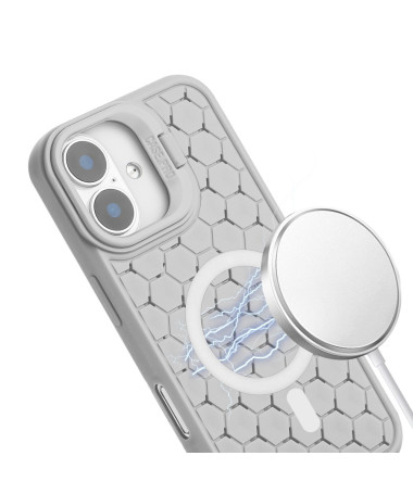 Coque iPhone 16 MagSafe, Support Intégré et Cordon Gris - photo 22