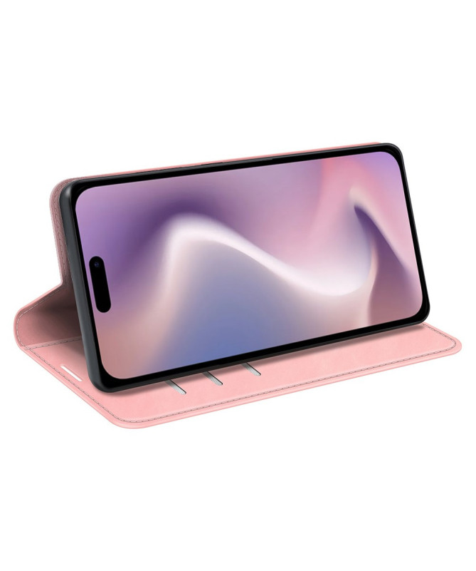 Étui iPhone 16 Pro Max simili cuir fonction stand