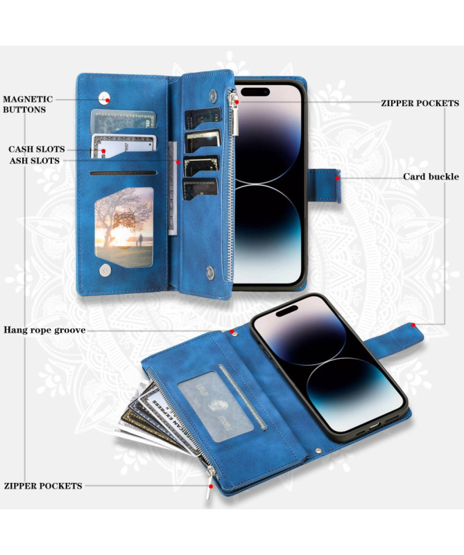 Housse iPhone 16 Pro Max Mandala Porte-Cartes