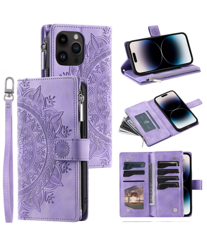 Housse iPhone 16 Pro Max Mandala Porte-Cartes