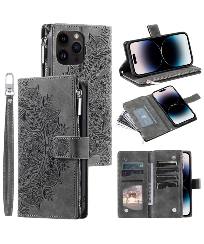 Housse iPhone 16 Pro Max Mandala Porte-Cartes