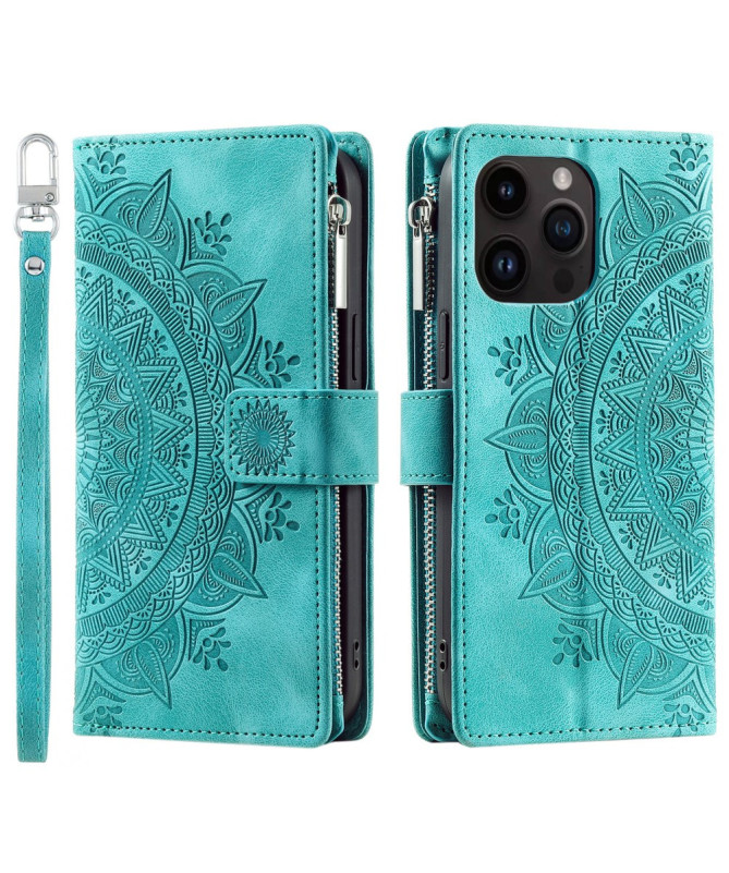 Housse iPhone 16 Pro Max Mandala Porte-Cartes