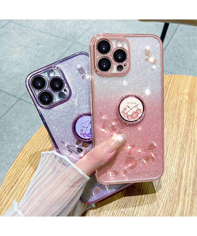 Coque iPhone 16 Pro Max Glamour Glitz avec Anneau