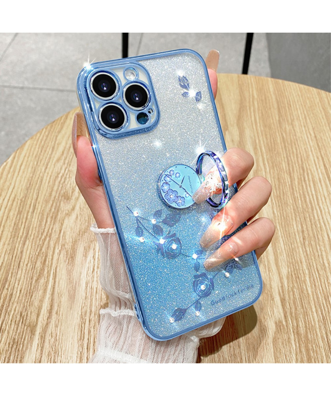 Coque iPhone 16 Pro Max Glamour Glitz avec Anneau