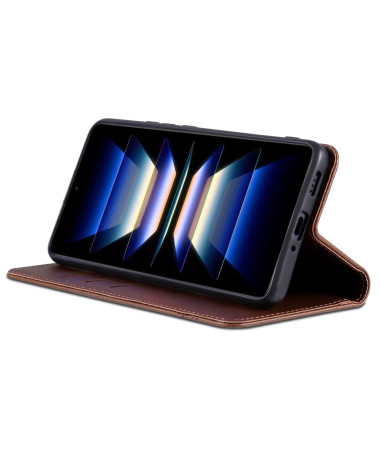 Flip cover Xiaomi Redmi Note 13 4G porte-cartes AZNS simili cuir Marron - photo 7