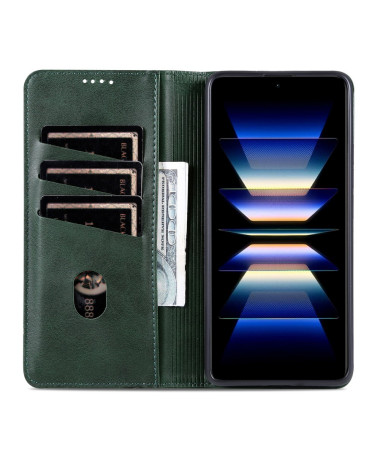 Flip cover Xiaomi Redmi Note 13 4G porte-cartes AZNS simili cuir Vert foncé - photo 27