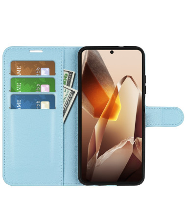 Étui OnePlus 13 style cuir porte cartes Bleu clair - photo 18