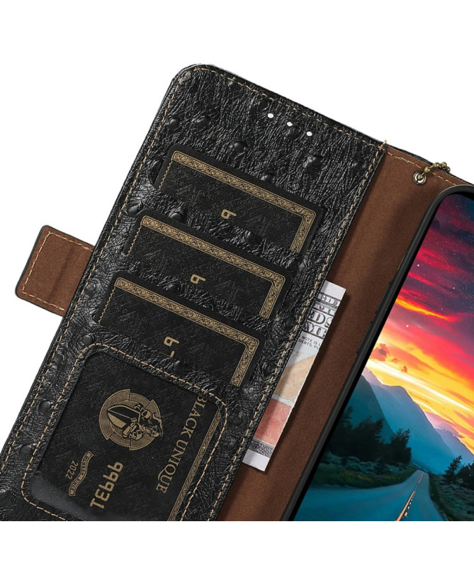 Housse OnePlus 13R Cuir Effet Peau d'Autruche