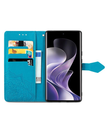 Housse Xiaomi Redmi Note 14 Pro 5G / Poco X7 Mandala Rétro Bleu clair - photo 13