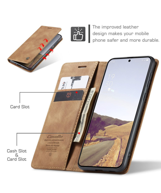 Housse OnePlus 13 Golias imitation cuir Marron Clair - photo 3