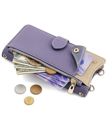 Étui Portefeuille OnePlus 13 avec Bandoulière - Protection Complète Violet - photo 38