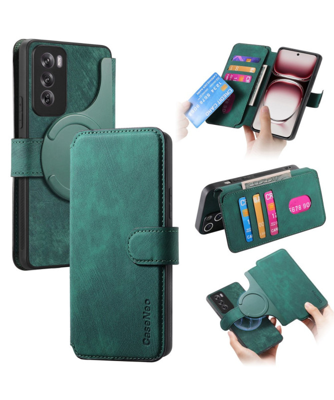 Étui Portefeuille avec coque détachable pour Oppo Reno 12 5G