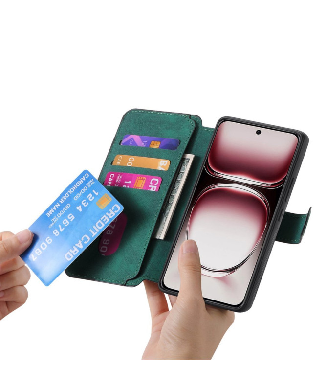 Étui Portefeuille avec coque détachable pour Oppo Reno 12 5G