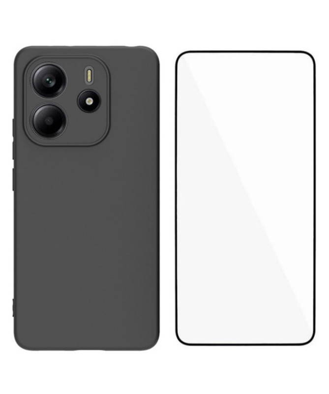 Coque noire Xiaomi Redmi Note 14 4G avec protection d'écran