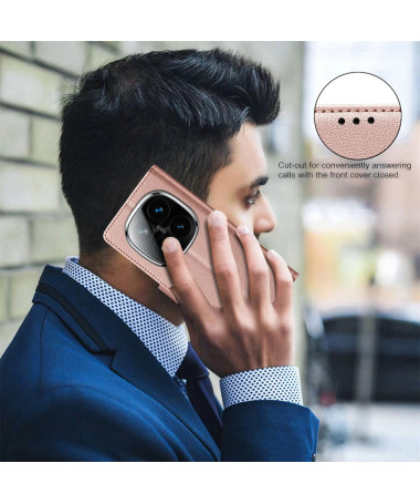 BF32 - Housse Xiaomi Redmi Note 14 Pro 5G / Poco X7 Porte-Cartes en Simili Cuir Or Rose - photo 23