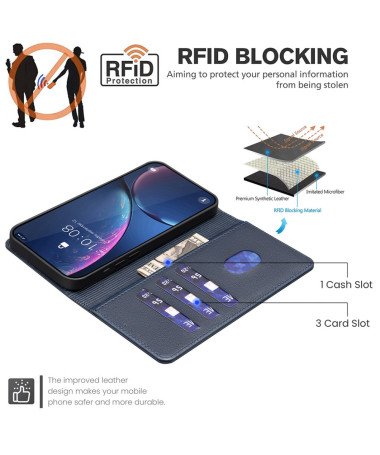 BF32 - Housse Xiaomi Redmi Note 14 Pro 5G / Poco X7 Porte-Cartes en Simili Cuir Bleu marine - photo 32