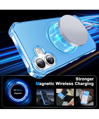 Coque iPhone 16 Plus Protection Militaire avec Bords Ondulés Bleu clair - photo 11