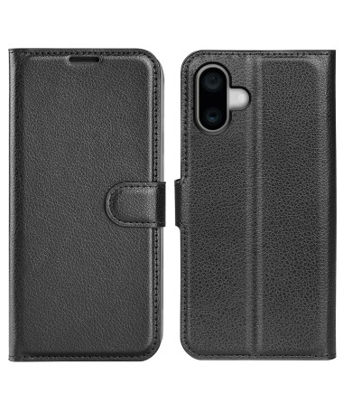 Étui iPhone 16 Plus style cuir porte cartes