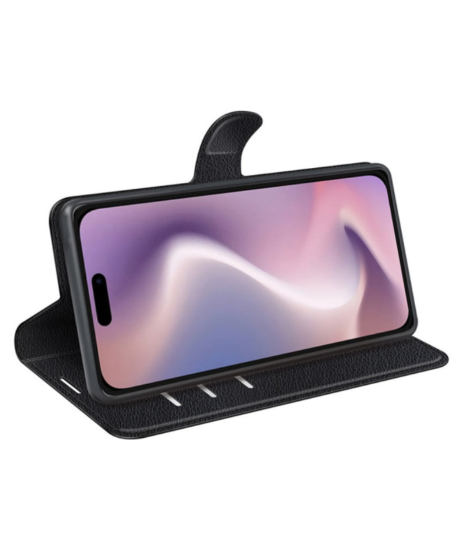 Étui iPhone 16 Plus style cuir porte cartes
