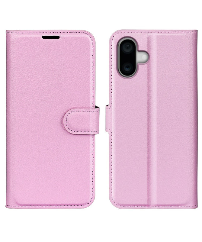 Étui iPhone 16 Plus style cuir porte cartes