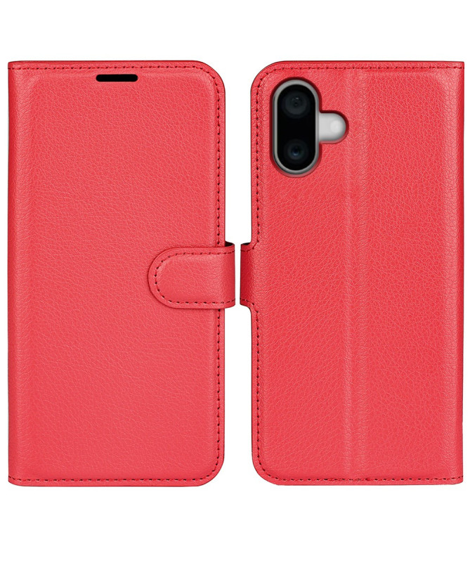 Étui iPhone 16 Plus style cuir porte cartes