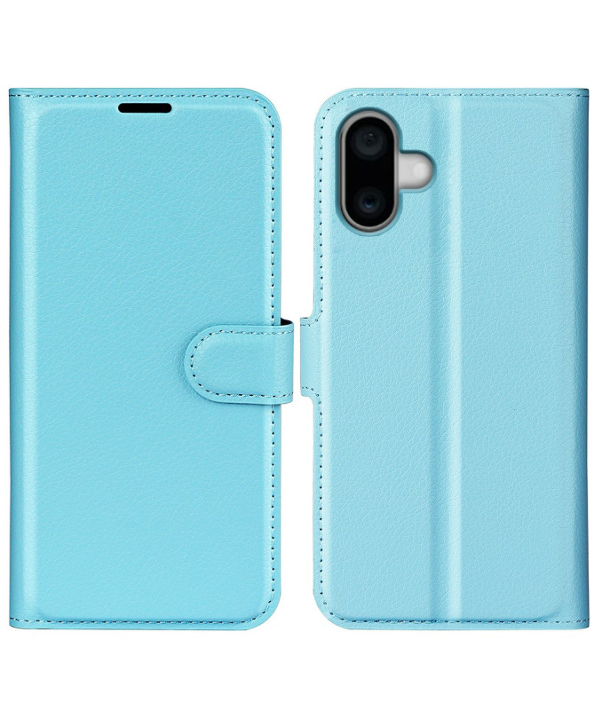 Étui iPhone 16 Plus style cuir porte cartes