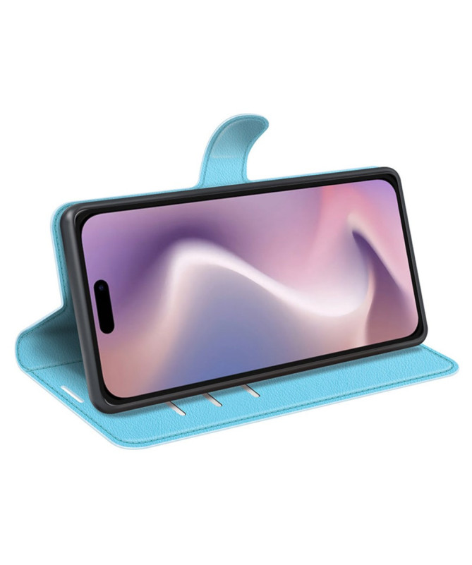 Étui iPhone 16 Plus style cuir porte cartes
