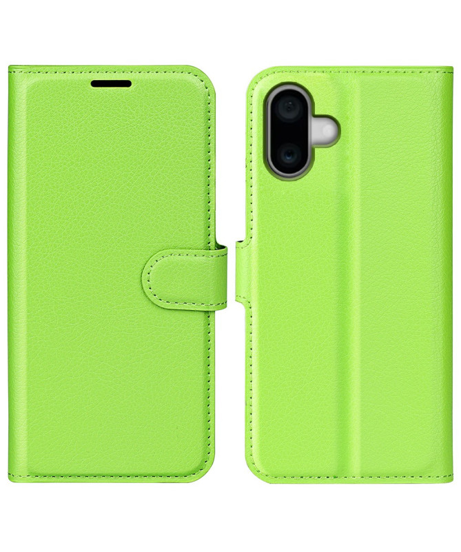 Étui iPhone 16 Plus style cuir porte cartes