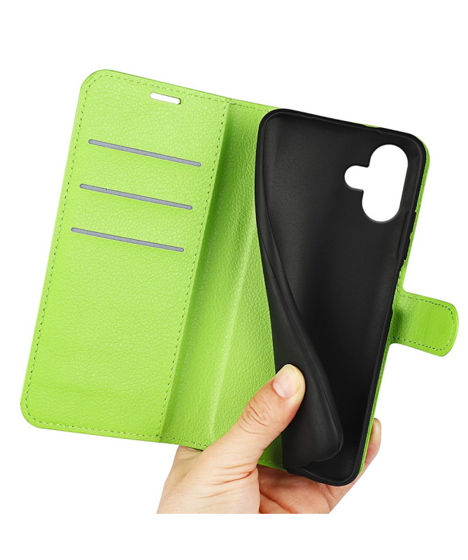Étui iPhone 16 Plus style cuir porte cartes