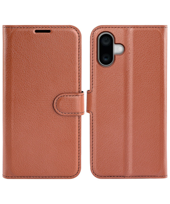 Étui iPhone 16 Plus style cuir porte cartes