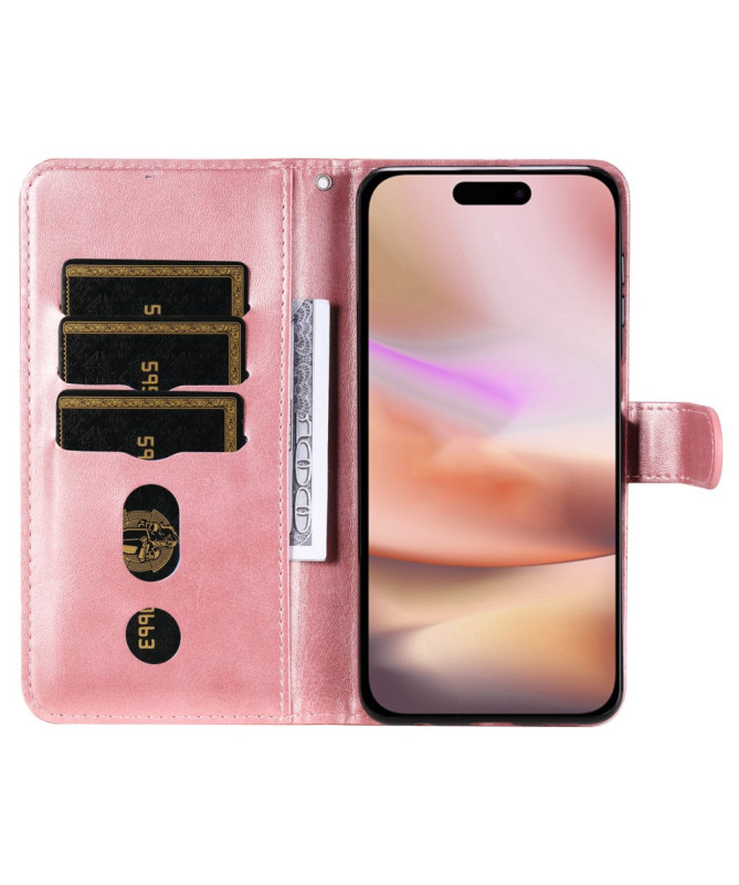 Housse iPhone 16 Plus Zipper Pocket effet cuir