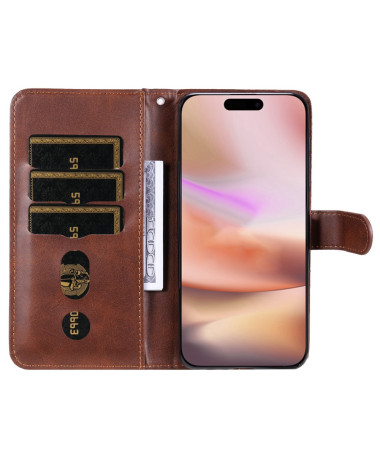 Housse iPhone 16 Plus Zipper Pocket effet cuir Marron - photo 15