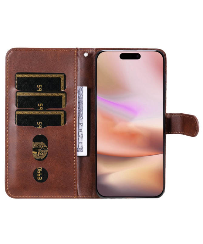 Housse iPhone 16 Plus Zipper Pocket effet cuir