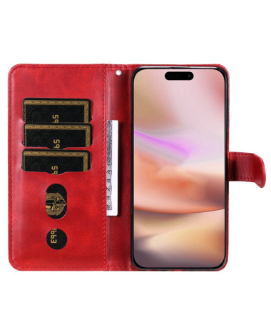 Housse iPhone 16 Plus Zipper Pocket effet cuir Rouge - photo 20